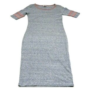 Lularoe T-shirt‎ Dress XXS Gray Carly Pullover Raglan Sleeve Knee Length